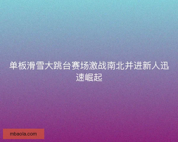 单板滑雪大跳台赛场激战南北并进新人迅速崛起